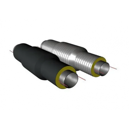 Сильфонный компенсатор двухсекционный ППУ ОЦ тип 2 2,5 МПа Ст20 AISI 321 108х4,5х100 мм ГОСТ 10704-91